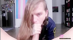 POV - Skylar Adams Dirty Cop Cleans Off Your Cock With Her Tongue